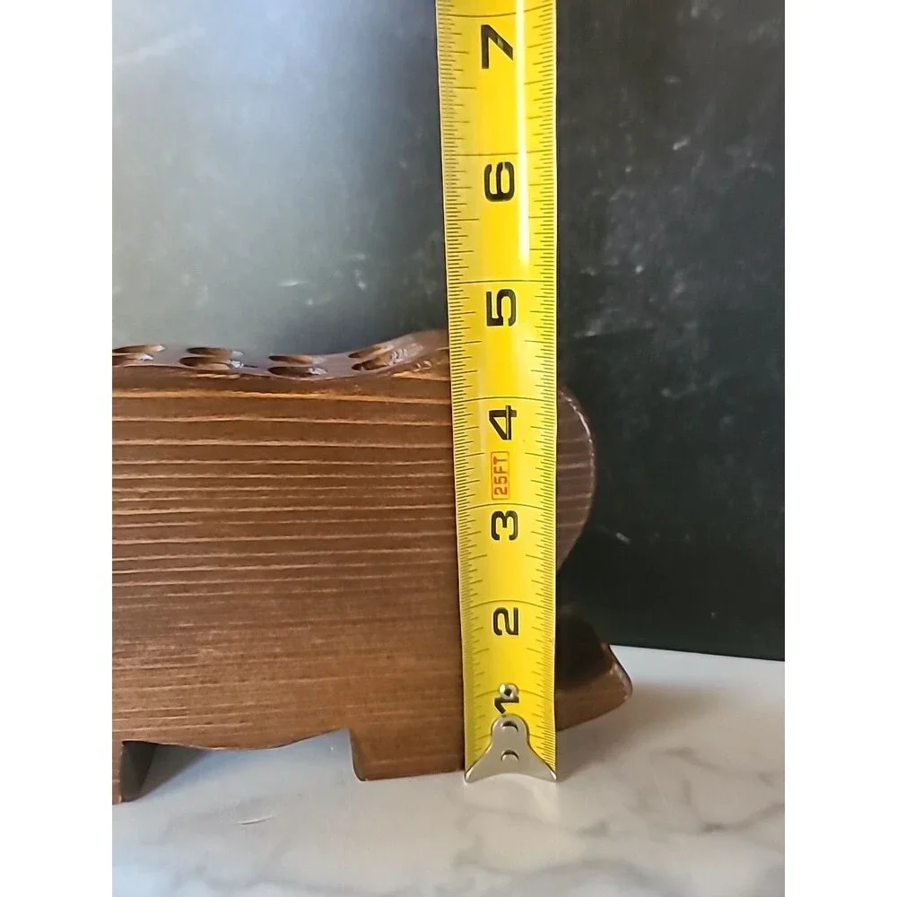 Wooden Elephant Shaped Handmade Pencil Holder Vintage